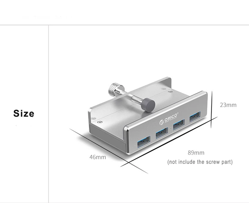 USB3.0 концентратор со встроенным следить за стол Расширенный 4-портовый Алюминий usb-хаб Поддержка Мощность зарядки скорость передачи: 5 Гбит/с USB разъем