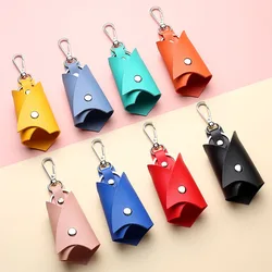 1PC Bat Key Pendant Buckle PU Leather Car Key Protection Cover Home Anti-lost Waist Hanging Key Case Fashion Unisex Keychain