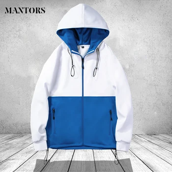 

Windbreaker Men Jacket Casual 2020 Spring Autumn Zipper Patchwork Coat Male Hooded Contrast Jackets Outwear Chaqueta Hombre New