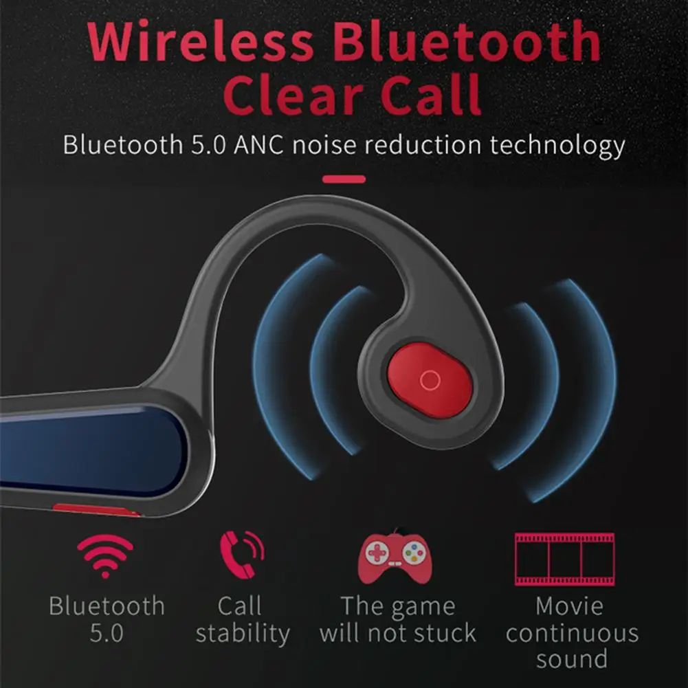 A9, портативные беспроводные наушники с костной проводимостью, Bluetooth 5,0, Hi-Fi, спортивные наушники, IP56, стерео, громкая связь, HD, вызов, Шейная гарнитура