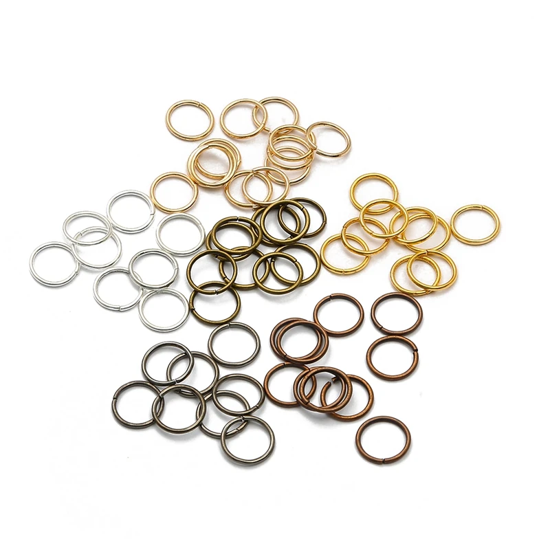 200개 4-10mm 오픈 서클 메탈 점프 링 목걸이 스플릿 링 커넥터 팔찌 귀걸이 펜던트 DIY 주얼리 제작