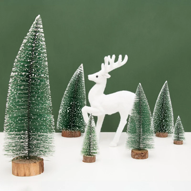DIY белые рождественские сосновые иголки украшения для дома миниатюрные настольные украшения аксессуары сказочные садовые миниатюры