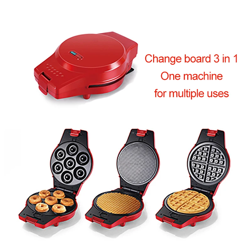 

220V Waffle Maker Double-Sided Heating Donut Sandwich Maker Non-Stick Electric Baking Pan Cake Oven Pancake Breakfast Machine