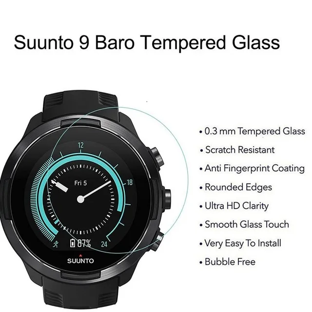 Protetor de tela de vidro temperado para Suunto 9