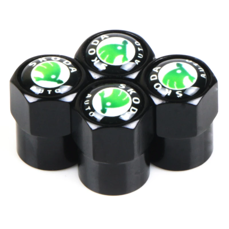 

4PCS Metal Wheel Tire Valve Stem Caps for skoda octavia fabia rapid yeti Kodiaq superb octavia a 5 a 7 2 Car Styling Car Auto