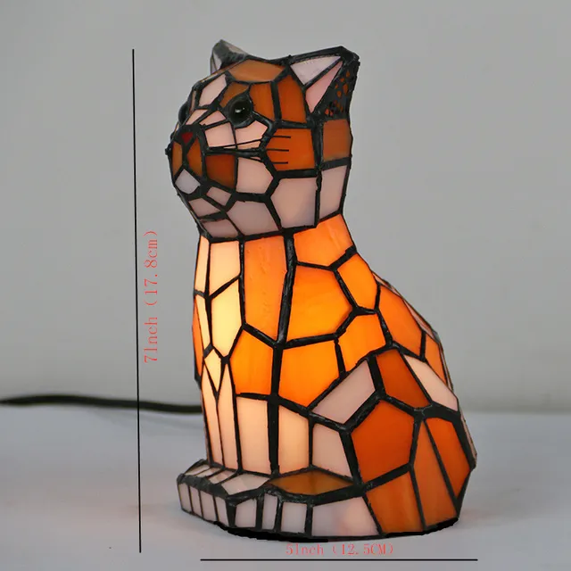 Tiffany Cat And Dog Animal Table Lamp Personality Bedroom Study Night Light  European Style Lighting Home Creative Decoration - Table Lamps - AliExpress