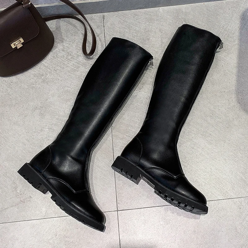 Г., женские зимние ботинки теплые и удобные нескользящие водонепроницаемые ботинки с высоким голенищем на молнии спереди с закрытым носком, x391