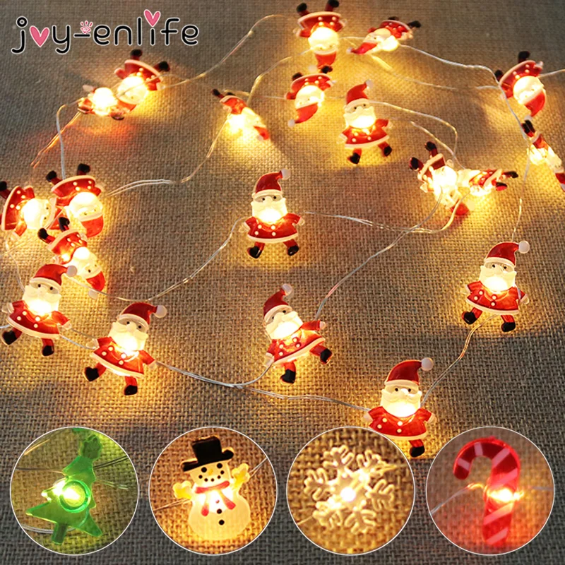 

Merry Christmas Decorations for Home New Year 2021 Garland Fairy String Light Navidad Christmas Ornaments Snowflake String Light