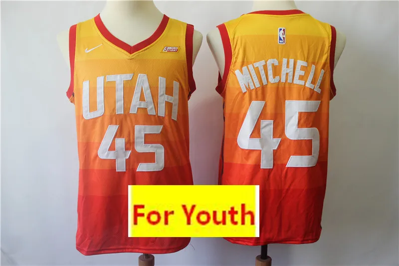 4 Юта Youth baskeball#45 Donovan Mitchell Детские майки - Цвет: 4