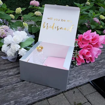 

personalized will you be my bridesmaid box, white maid of honor proposal gift boxes cutom Groomsman proposal gift boxes set,