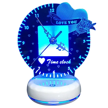 

Clock Led Night Light Lamp Remote and Press Switch Control 7 Colors Changeable Desk Lamp Home Decorations