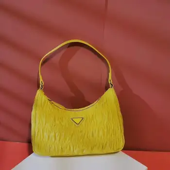 

fashion solid color ruched oxford nylon woman handbag waterproof small size hobo woman shoulder bag