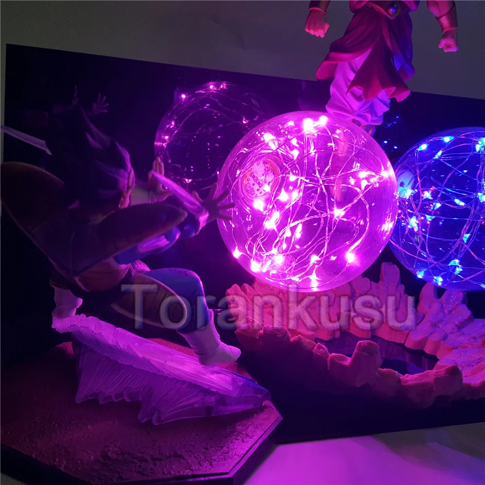 Аниме Dragon Ball Z Super Broly Son Goku VS Vegeta Action Figma DIY Led набор игрушек Фигурка DBZ легкая модель игрушки Подарочная фигурка