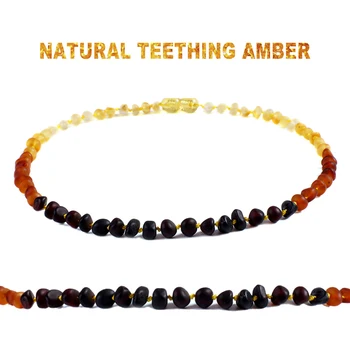 

Classic 10 Colors Original Amber Teething Necklace for Baby Lab Tested Authentic Natural Amber Stone Necklaces for Baby Jewelry