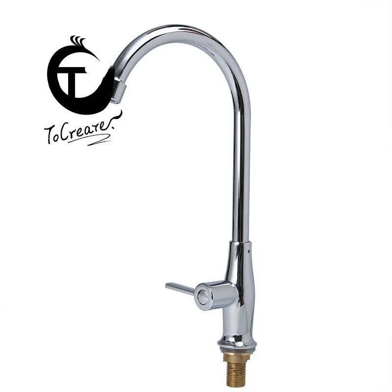 

Modern Bathroom Products Chrome Finished Single Cold Water Basin Faucet Mixer,Spin Large Radian Single Handle water Tap