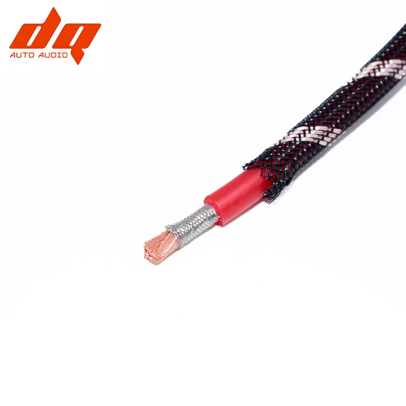 6Ga Pure Copper Power Cord OFC Braided Tin Plating Car Subwoofer Amplifier Audio Cable Snake Skin Flame Retardant Braiding Tube