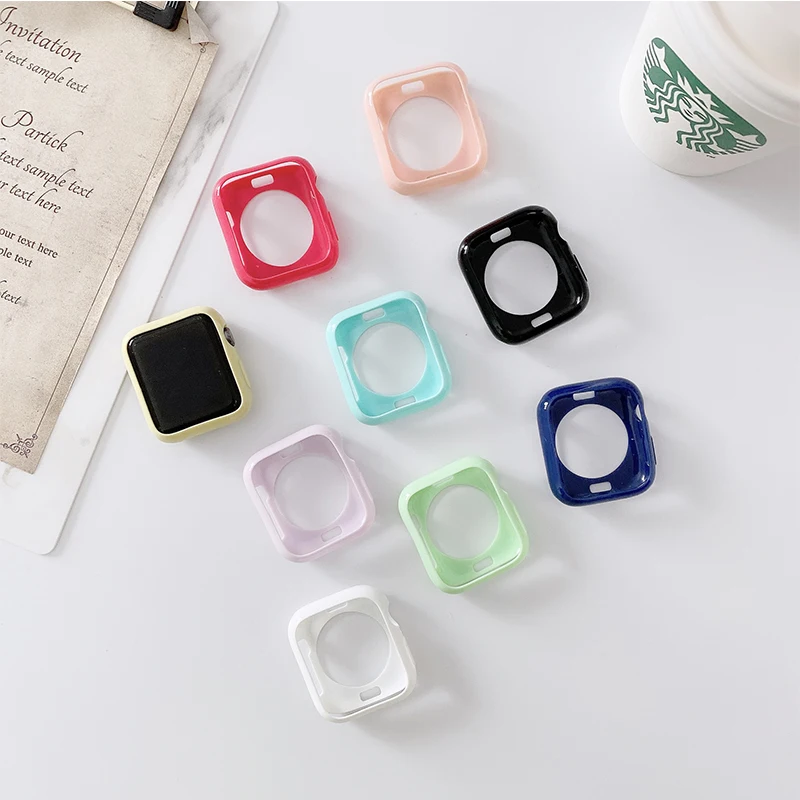 Цветной силиконовый чехол для Apple watch series 5 4 3 2 1 цветной защитный iWatch 38 42 40 44 мм