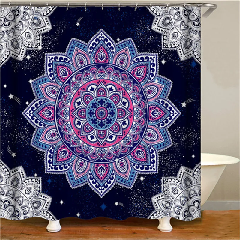 Shower curtain polyester high quality waterproof polyester fabric shower curtain for home decoration curtain shower curtain