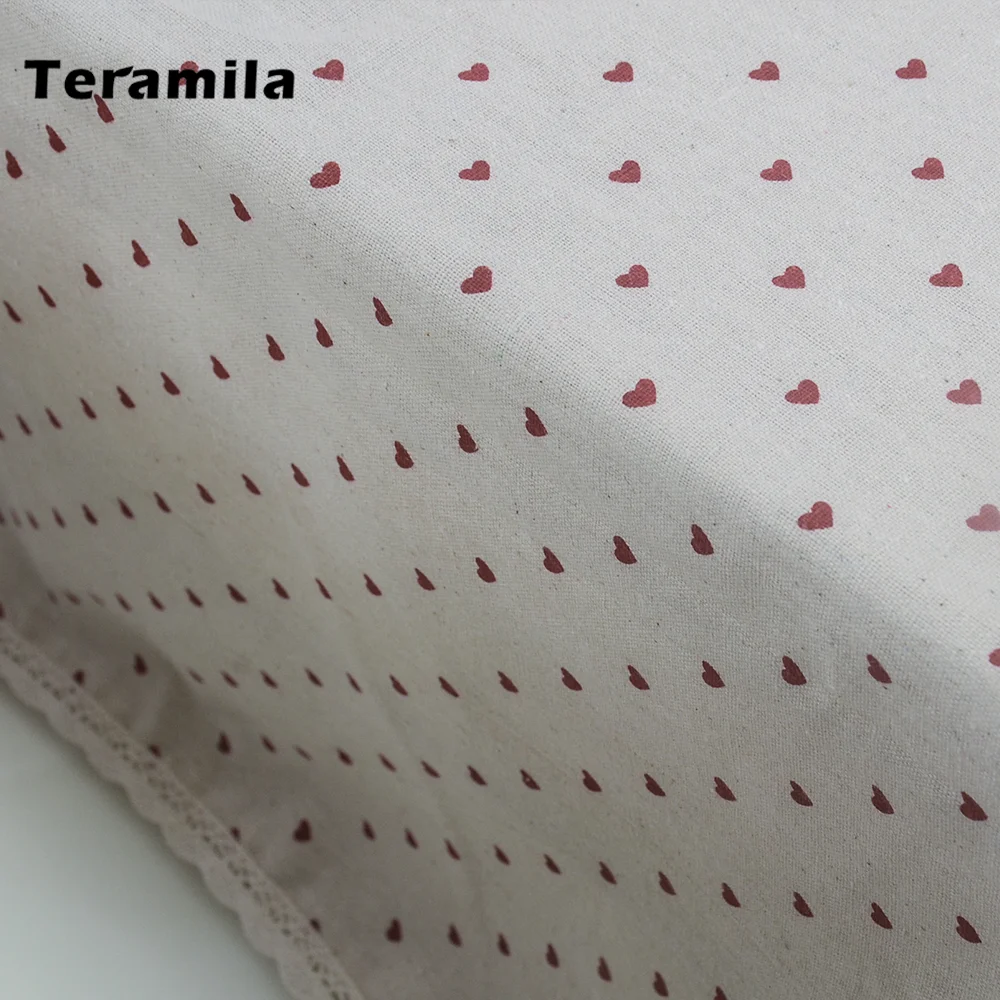 Teramila Cotton Linen Rectangular Dining Tablecloth For Home Party Weddig Mantel Lace Side Heart Design Table Cloth Square Cover
