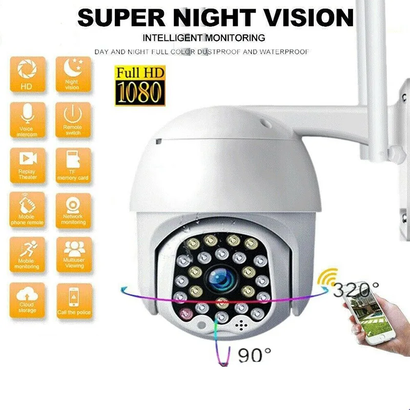 

FISTAK Infrared Night Vision HD 1080P Wireless IP Camera Smart Home Security Camera Two Way Audio Outdoor Surveillance Camera