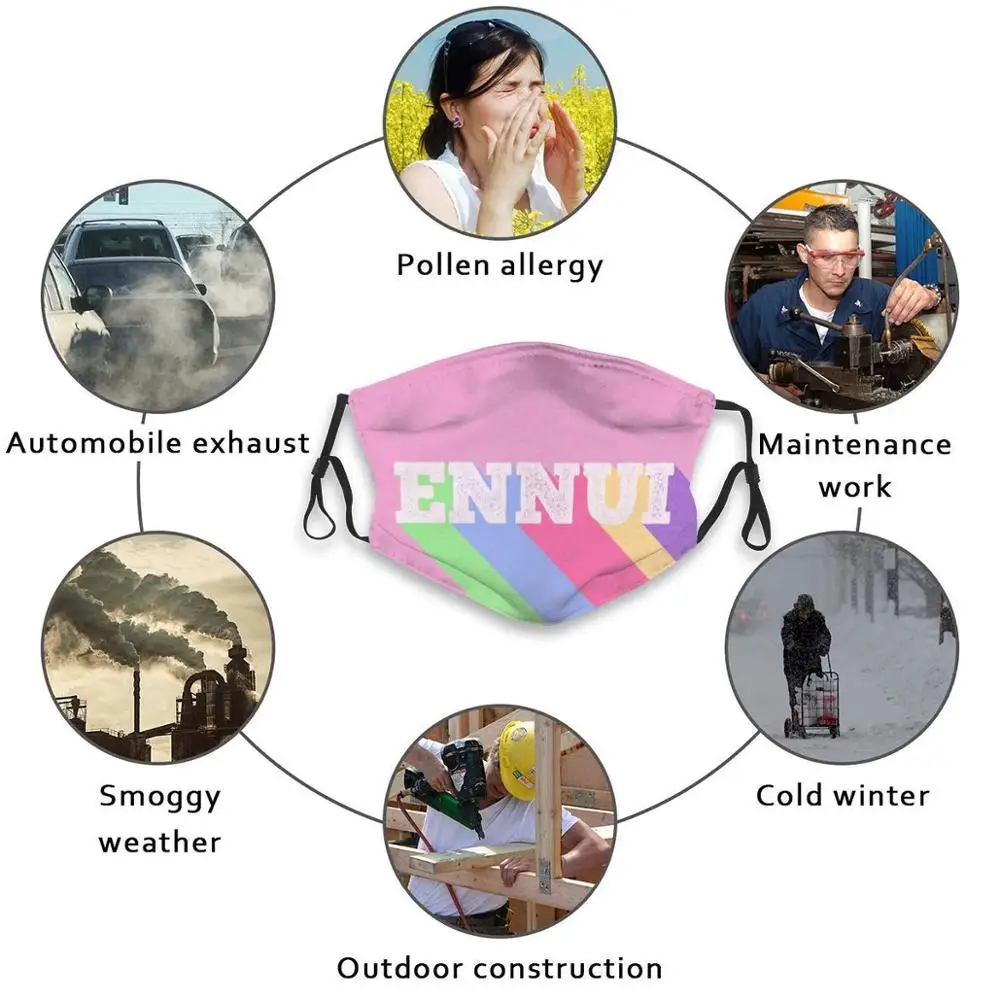 Маска для лица от пыли Ennui моющаяся многоразовая с фильтром (art.: 3a39dc62fce) - 3a39dc62fce