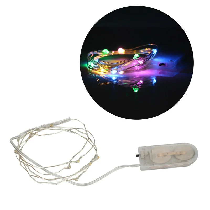 

Colorful 10 20 30 LED String Fairy lights Copper Wire light For Holiday Xmas Tree Wedding Party Decor Power by CR2302 Battery