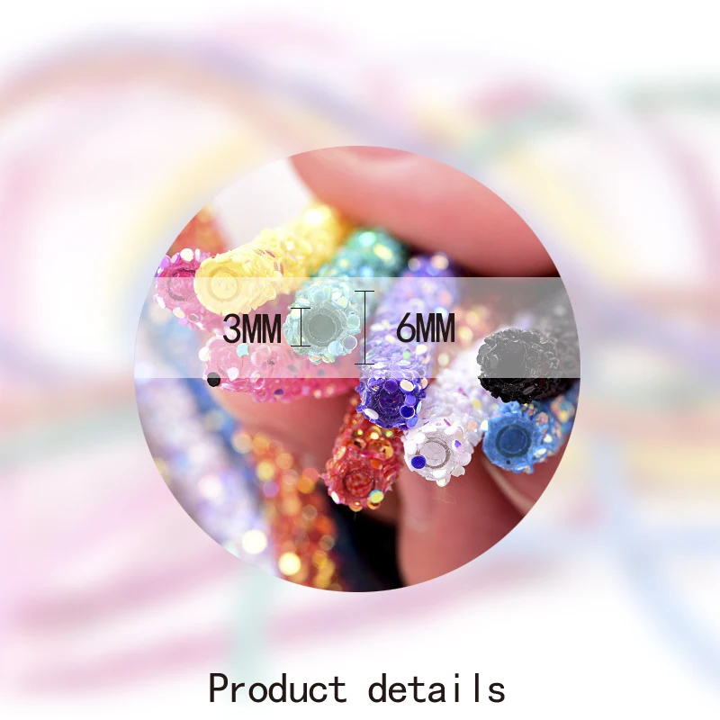 3/6mm Resin Glitter Rhinestones Rope Tube Cord Sequin Trimming DIY Jewelry Bracelet Necklace Party Decoration Wedding 1 Yard