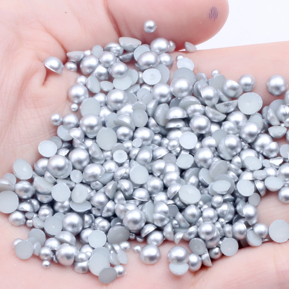 39 matte silver 3 мм 1000 шт полимерные бусины много AB цветов свободная Имитация Flatback полукруглый жемчуг для украшения ногтей искусство Советы украшения - Цвет: 39 matte silver