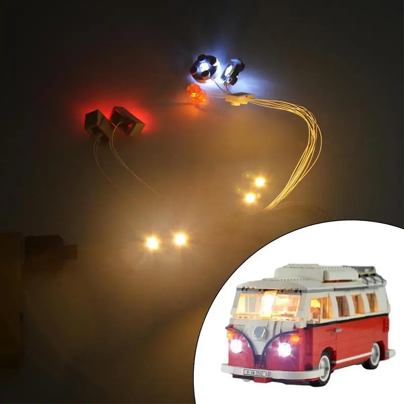 Светодиодный светильник комплект T1 Camper Vans аксессуары совместимы с 10220 и 21001 для детей DIY строительные блоки сборка игрушек