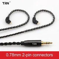 TRN 6 Core Модернизированный посеребренный медный кабель MMCX/2pin наушники 3,5 мм разъем/Штекер кабель для обновления forTRN V90 BA5 KZ ZSX Blon bl03 - Цвет: 3.5mm 0.78pin