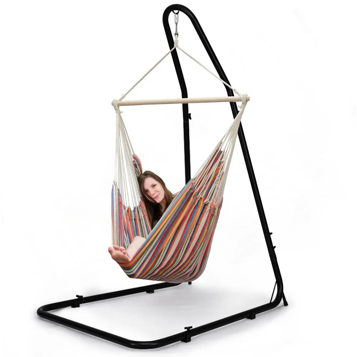 Costway Регулируемый гамак стул подставка для гамаков качели & подвесные стулья стальной каркас