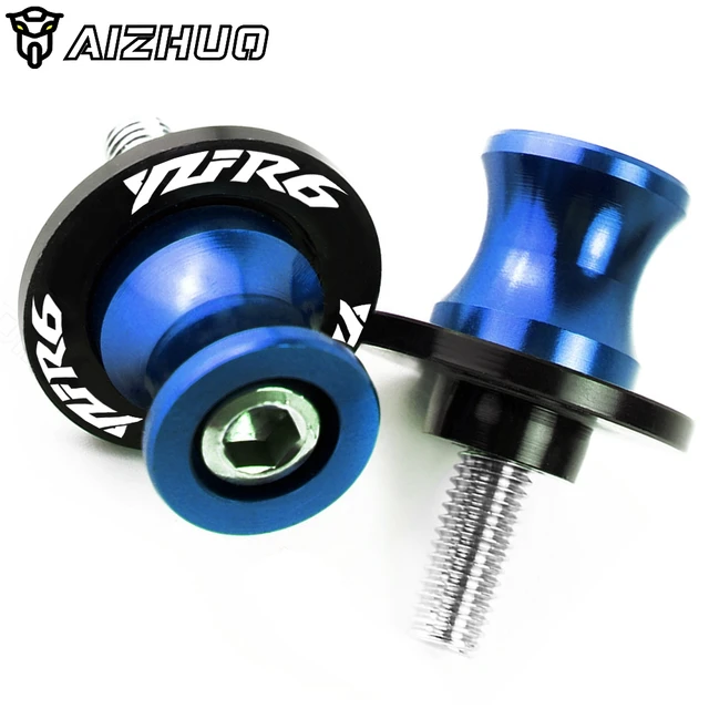 YZF R6 Motorcycle 6MM CNC Aluminum Swingarm Spools Stand Screws Slider FOR YAMAHA YZF R6 1999 2000 2001 2002 2003 2004-2019 M6 6MM Blue