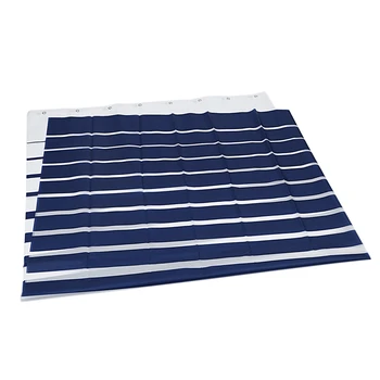 

240 x 200Cm Shower Curtains Peva Striped Bath Screen For Home Hotel Bathroom Waterproof Mold Proof Curtain With Hooks Blue