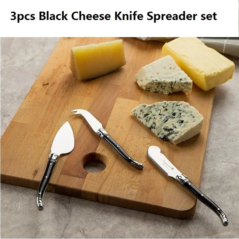 Cutlery Set Western Style Cutlery Set Picnic Cutlery Set 3pcs Laguiole Cheese Knife set Butter Spreaders Cheese Knives Scraper Slicer Cutter Red Rainbow