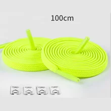 

1Pair 100CM New No Tie Lazy Shoelaces Rubber Sports Shoes Lace Safe Elastic Flat Candy Color Shoelaces DIY Handmade Black White