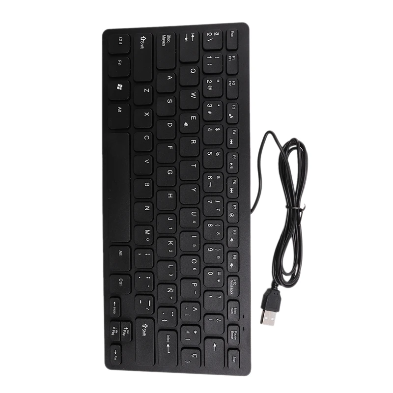 Проводная USB испанская/английская двуязычная клавиатура для планшета/Windows PC/ноутбука/IOS/Android