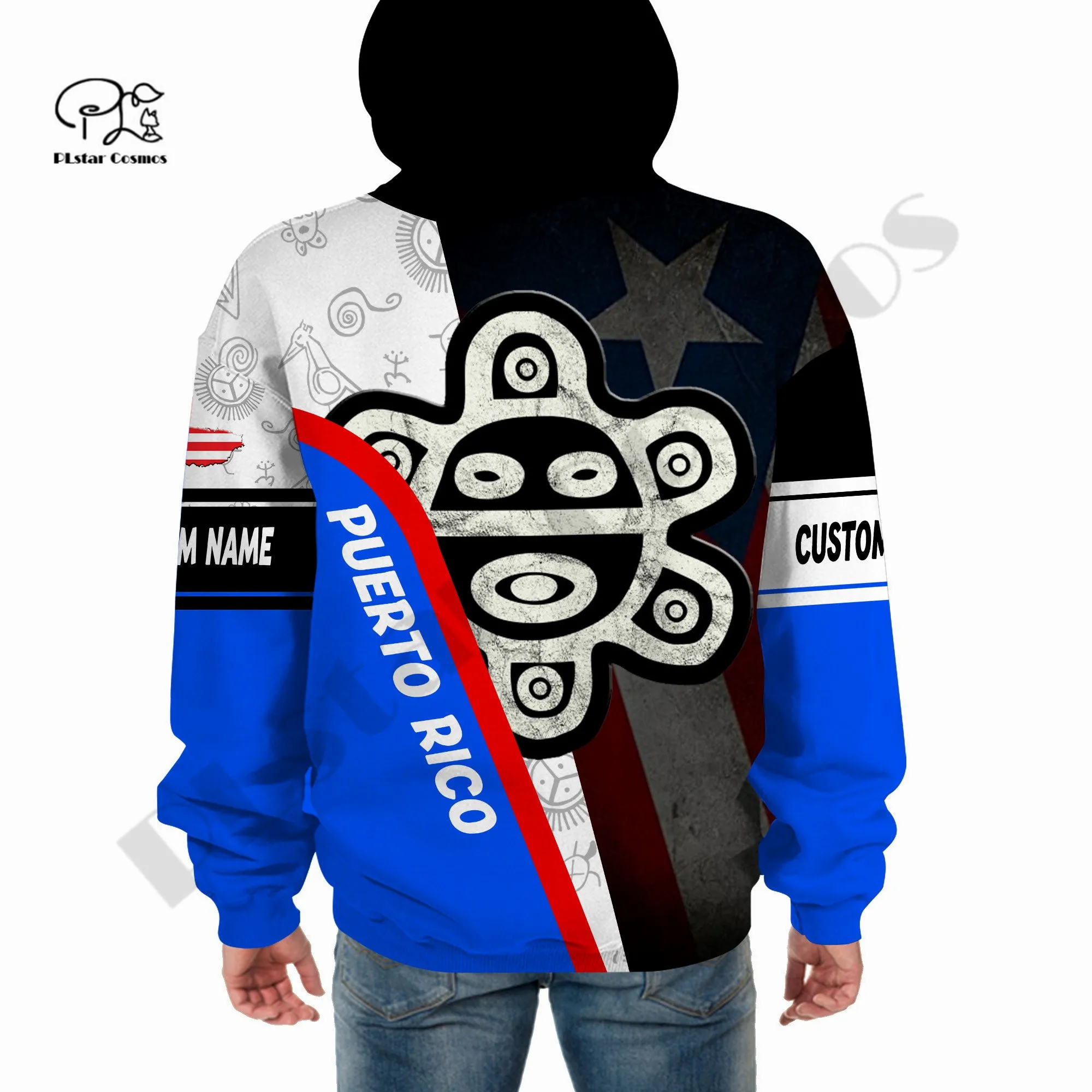 PLstar Cosmos 3DPrinted Newest Puerto Rico Flag Frog Custom Name Unique Unisex Streetwear Harajuku Hoodies/Sweatshirt/Zip Q-4