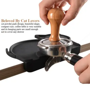 

Coffee Machine Press Powder Pad Cute Cartoon Cat Black Coffee Machine Accessories Bar Non-skid Silica Gel Pad Kitchen Supplies