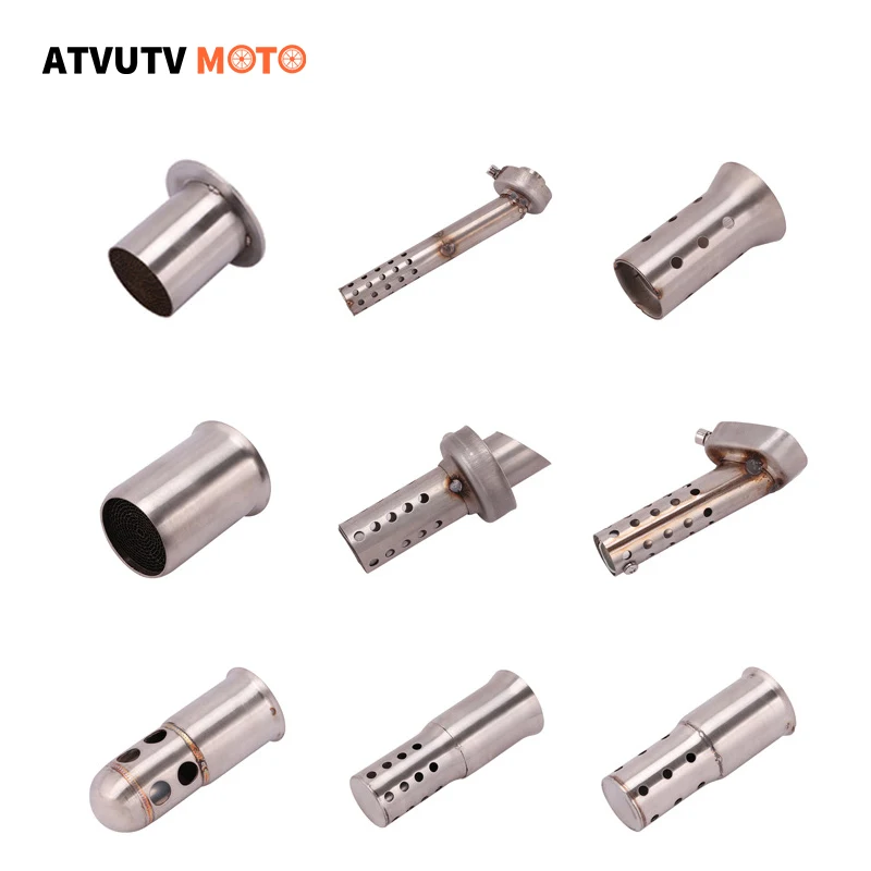 2 "2.5" Silenziatore In Acciaio Marmitta Tubo Deflettore Db Killer Silenziatore Riduce Il Suono Rimovibile 51Mm 60Mm Per Yamaha Suzuki Inox Bike