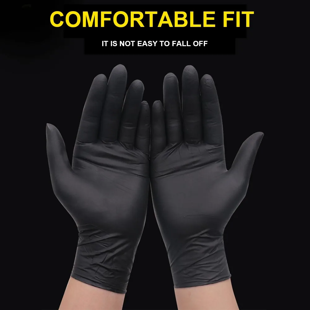 

100pcs Laboratory Latex Free Mechanic Tattoo Exam Waterproof Work Safety Disposable Nitrile Gloves Household Oilproof Washing