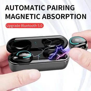 

TWS-I8 Bluetooth 5.0 Wireless Headset True 8D Stereo Earphones Sport IPX7 Waterproof Sweatproof Headphones Magnetic Earbuds