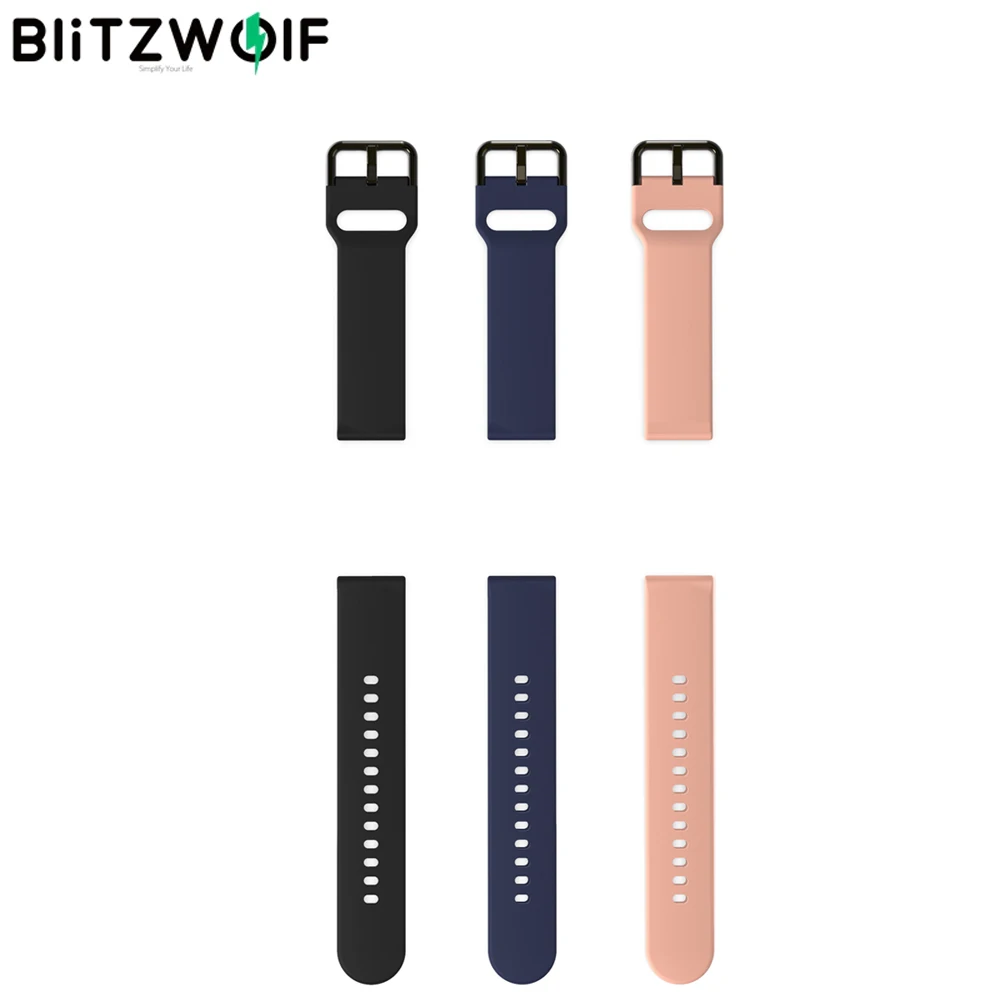 Сменный ремешок для смарт часов BlitzWolf 20 мм наручных из мягкого силикона фитнес с