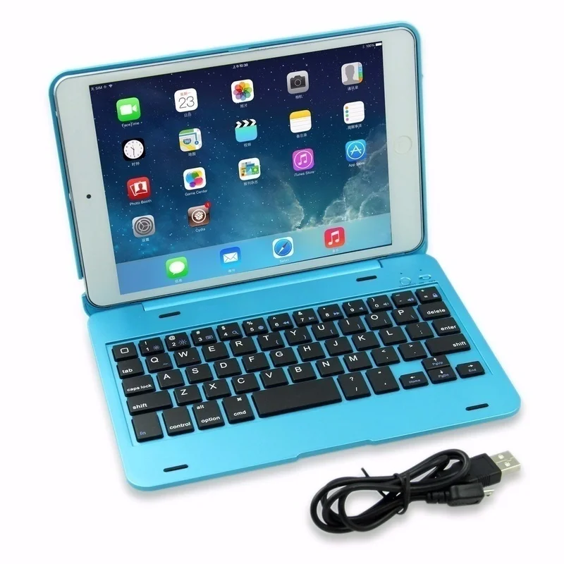Тонкий беспроводной Bluetooth клавиатура Фолио Смарт-Чехол подставка чехол для Apple Ipad Mini 1 2 3 4
