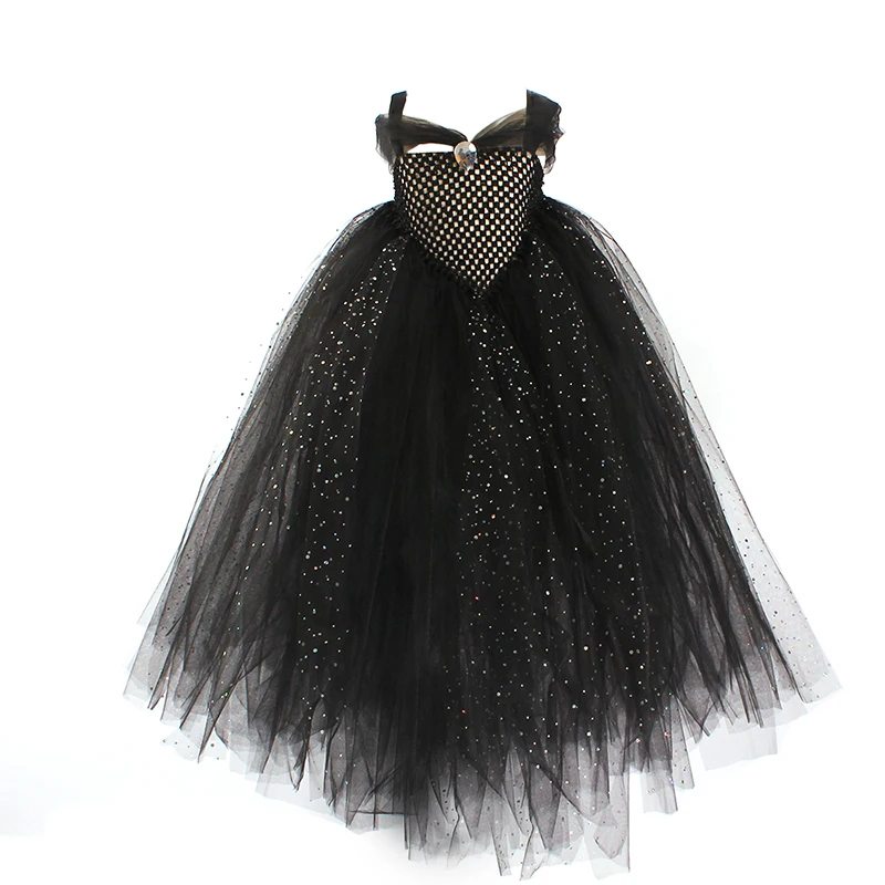 Glittery Hot Pink Tulle Girls Party Tutu Dress Princess Stunning Ball Gown Dress for Children Wedding Pageant Birthday Costume (14)