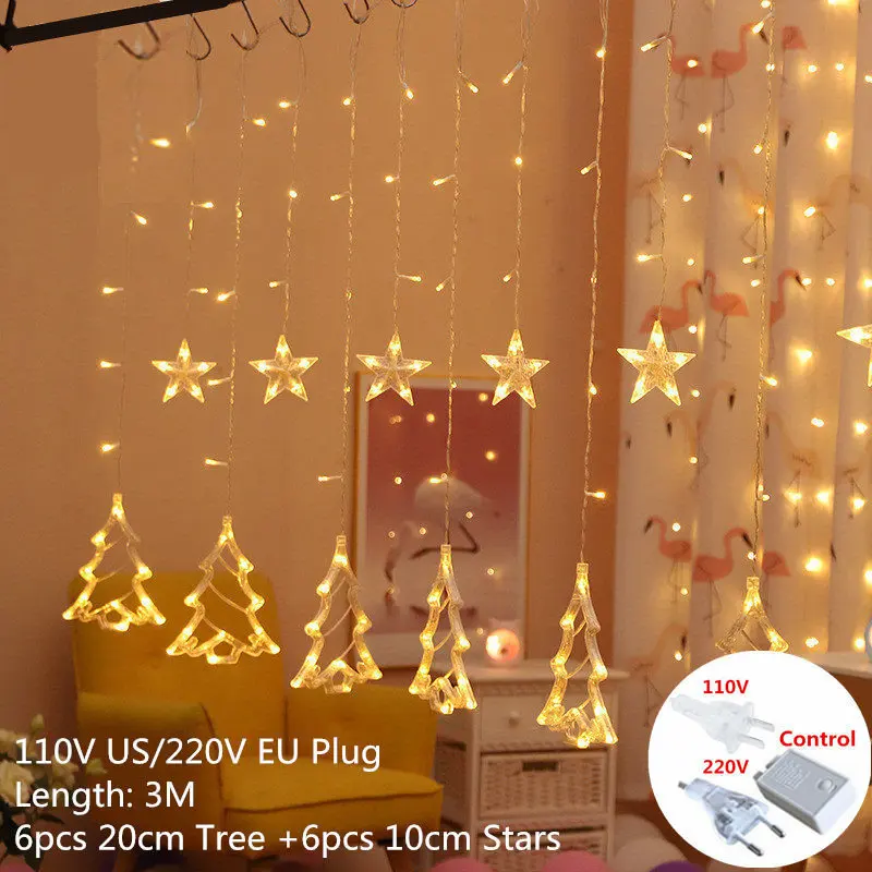 Рождественские украшения для дома Лось гирлянда с колокольчиками светильник светодиодный гирлянда Рождественский светильник декор для рождественской елки новогодний Рождественский подарок