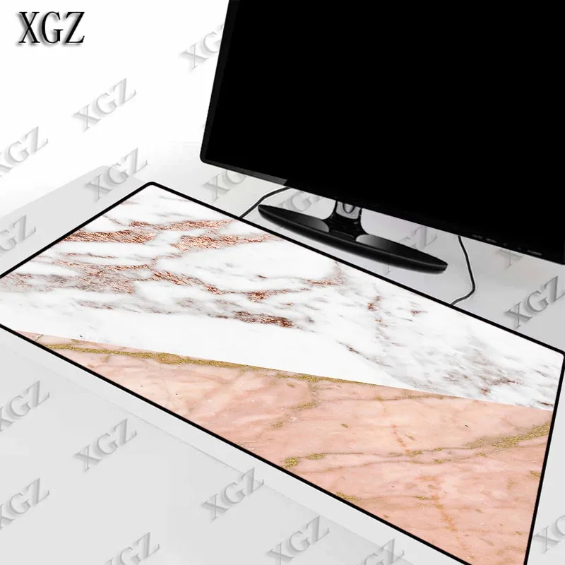 Игровой коврик для мыши XGZ с золотистым и белым мраморным рисунком большой