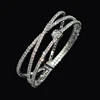 Cubic Zircon Cuff Bangle silver Golden Plated Crystal Women's Bracelets and Bangles Wedding Bangles Bridal Jewelry Gifts 1