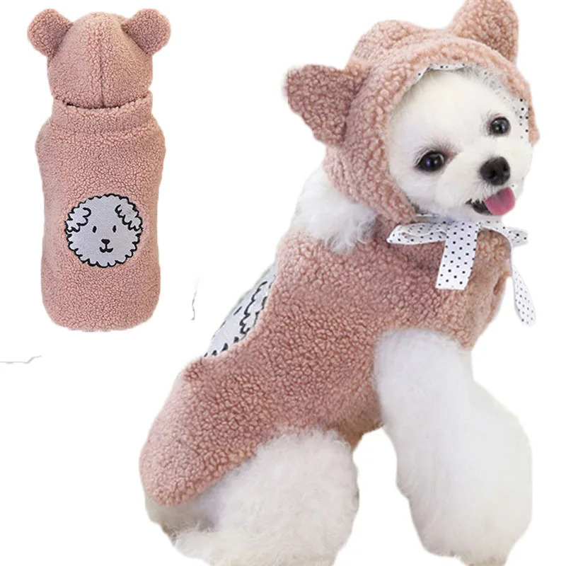 

Cute Fleece Cat Dog Clothes Winter Jacket with Rabbit Ears Detachable Hooded Coat Jacket Keep Warm Chihuahua Apparel Pet Clothes