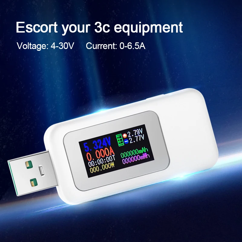 4-30V USB Digital Current Voltage Test Power Capacity Current Measuring Detector 