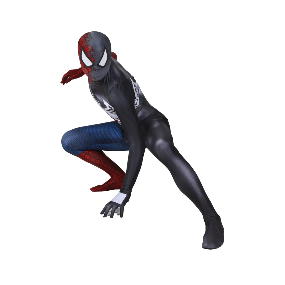 Symbioted Venom Удивительный Человек-паук косплей костюм супергерой zentai шаблон боди костюм комбинезоны лайкра ребенок Хэллоуин